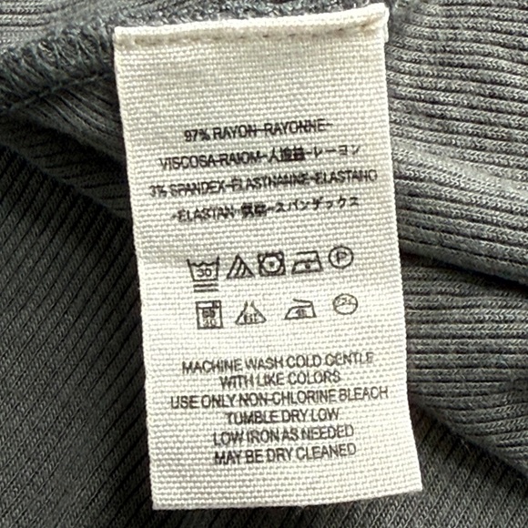 Free People Ribbed Long Sleeve Scoop Neck A Line Swing Tee Size Small - Picture 6 of 11